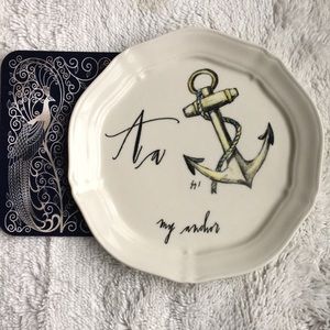 ⚓️Anthropologie Linea Carta Diva Pyari Canapé A Plate Anchor